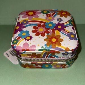 Mini Floral Jewelry Organizer Case / Travel Jewelry Zipper Box - #1112